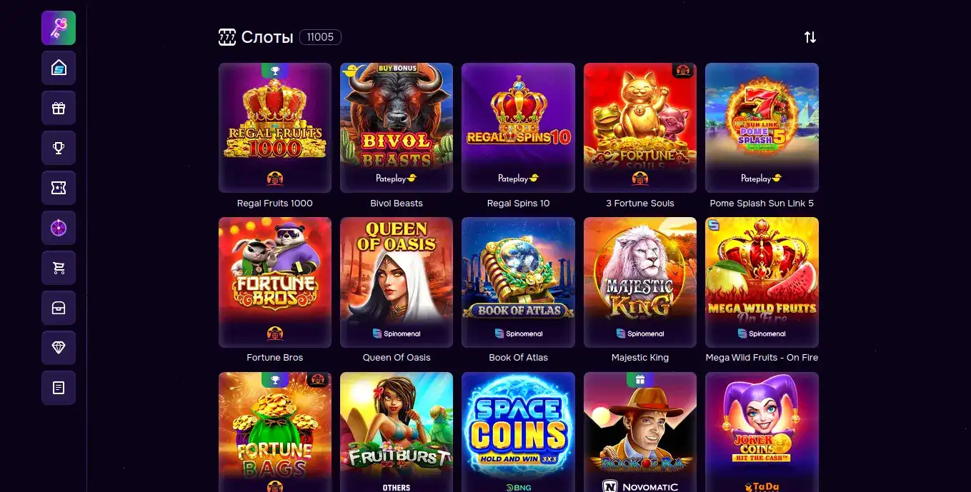 Слоты и игры Bitzamo casino